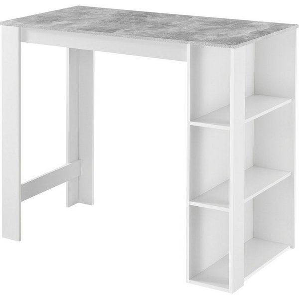 en.casa Bartisch, »Danderyd« 120x60x106 cm mit 3 Ablagefächern Weiß/Betonoptik