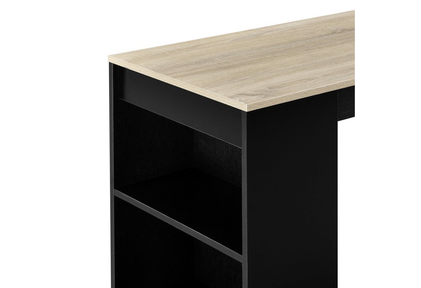 en.casa Bartisch, »Kouvola« Bartheke mit Ablagefach Schwarz/Eiche-Optik – Bild 4 von 5