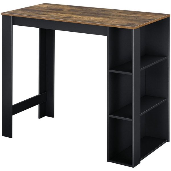 en.casa Bartisch, »Danderyd« 120x60x106 cm mit 3 Ablagefächern Schwarz/Eiche, dunkel