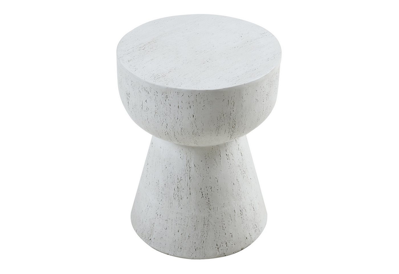 en.casa Beistelltisch, »Oulvepijanse« Leichtbeton fertig montiert 51xØ40 cm Weiß – Bild 5 von 5
