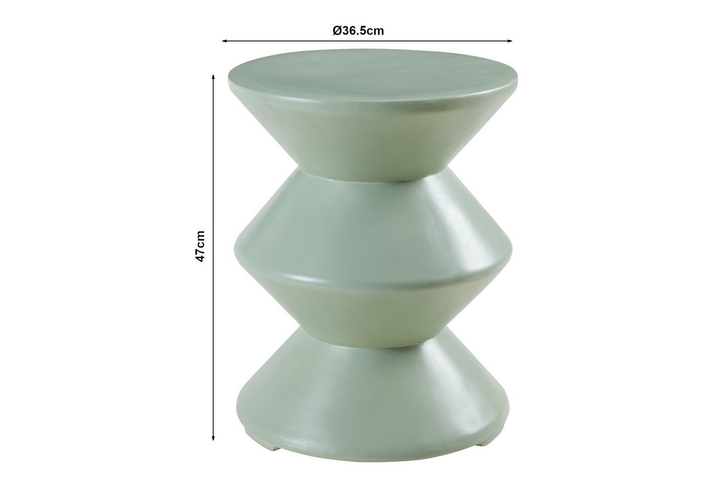 en.casa Beistelltisch, »Kyppeslo« 47xØ37 cm Indoor Outdoor Leichtbeton Mintgrün – Bild 4 von 5