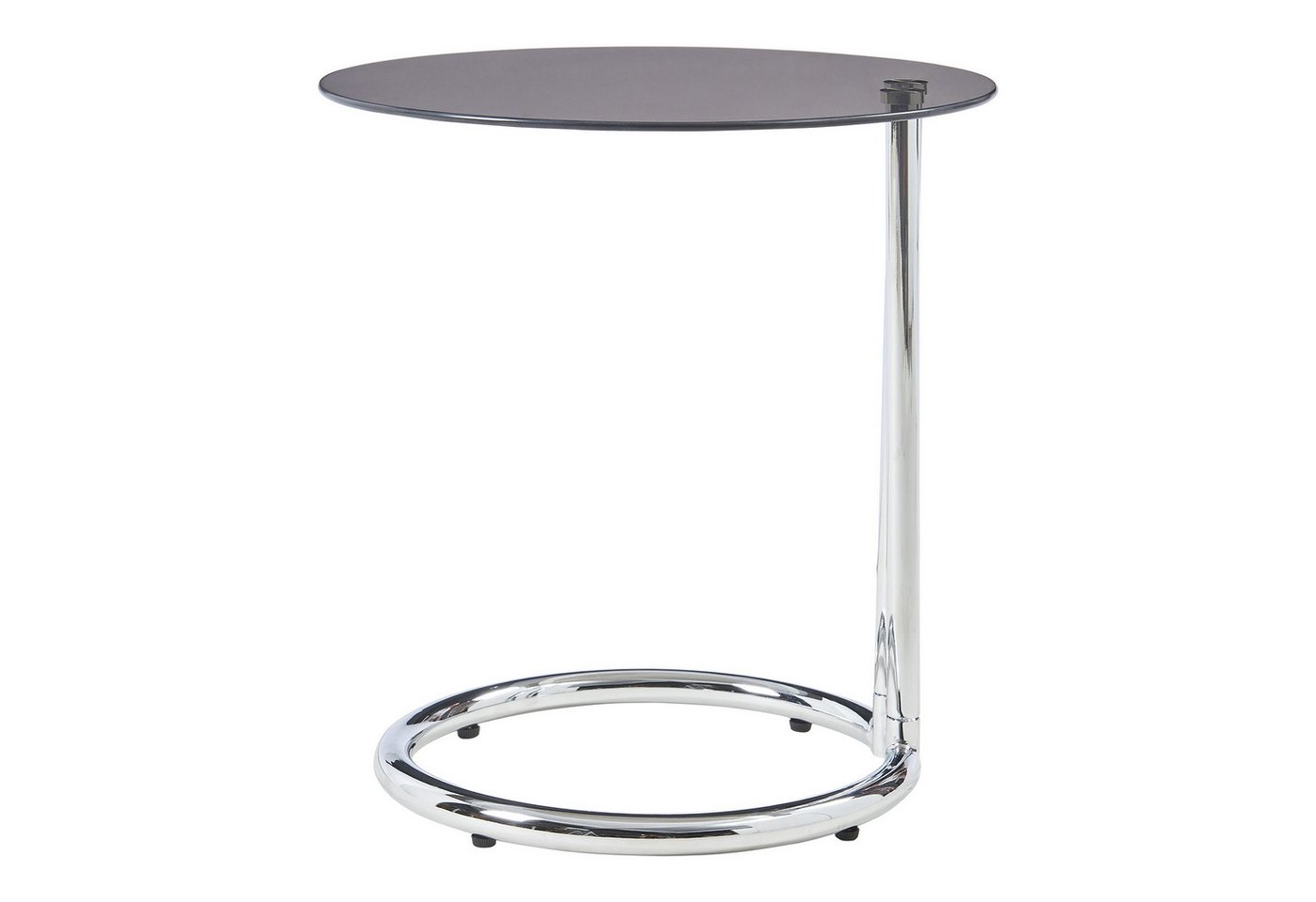 en.casa Beistelltisch, »Ylivieska« mit Glasplatte 46 x Ø45 cm rund Chrom/Bronzeglas – Bild 5 von 5