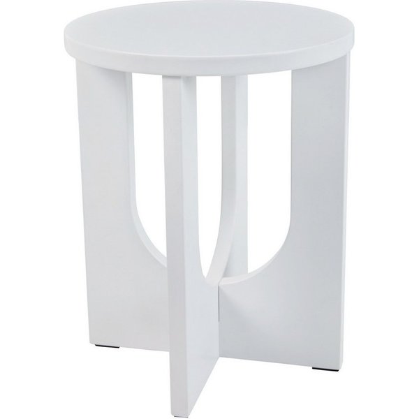 en.casa Beistelltisch, »Kysdajore« rund MDF 50 x Ø40 cm Weiß