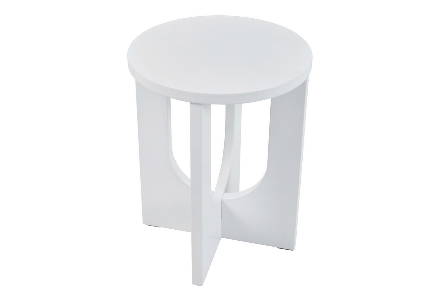 en.casa Beistelltisch, »Kysdajore« rund MDF 50 x Ø40 cm Weiß – Bild 4 von 5