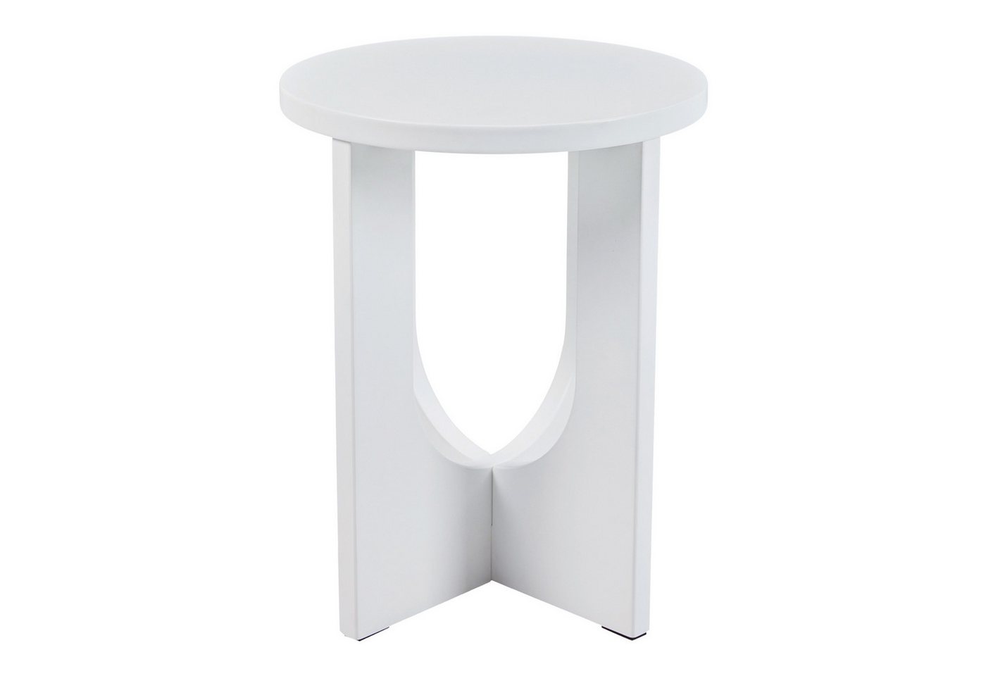 en.casa Beistelltisch, »Kysdajore« rund MDF 50 x Ø40 cm Weiß – Bild 5 von 5
