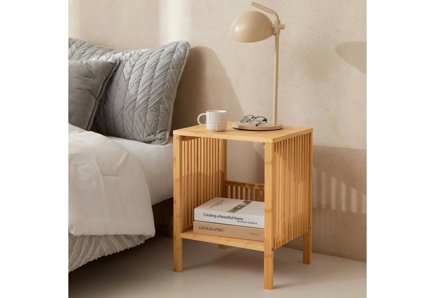 en.casa Beistelltisch (2-St., 2er Set), »Varde« 2er Set Bambus – Bild 2 von 5