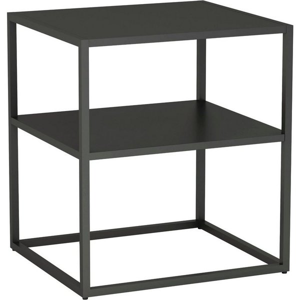 en.casa Beistelltisch, »Raahe« mit Ablage aus Stahl 50 x 45 x 40 cm Schwarz