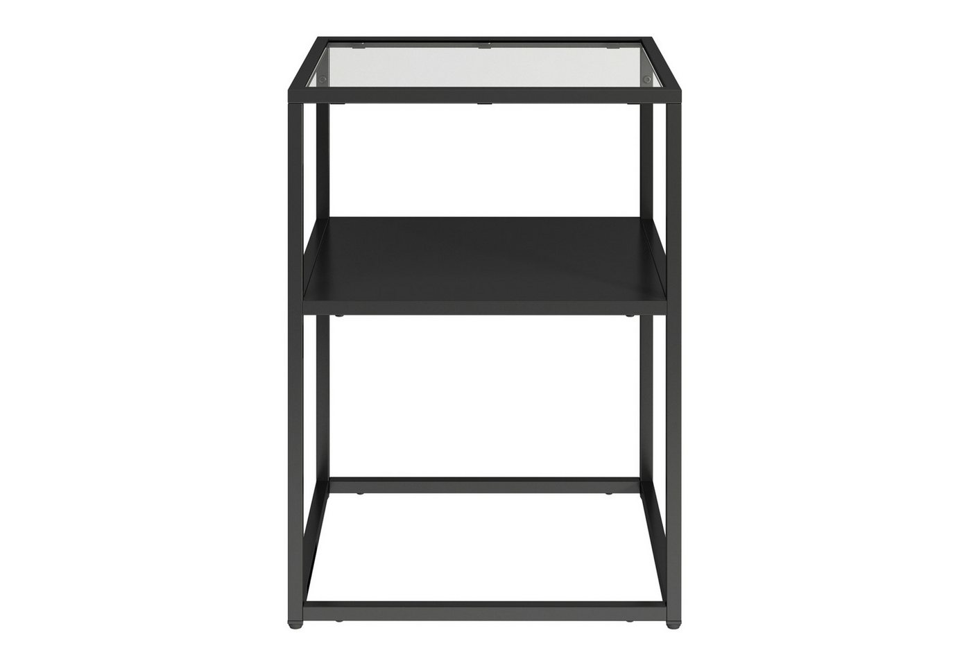 en.casa Beistelltisch, »Solund« Stahl Glas 55 x 40 x 40 cm Schwarz, matt – Bild 5 von 5