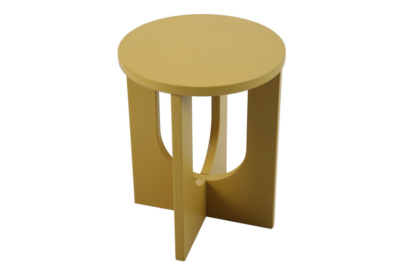 en.casa Beistelltisch, »Kysdajore« rund MDF 50 x Ø40 cm Senfgelb – Bild 4 von 5