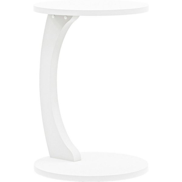 en.casa Beistelltisch, »Holeby« C-Form mit 4 Rollen rund 56 x Ø 38 cm Weiß