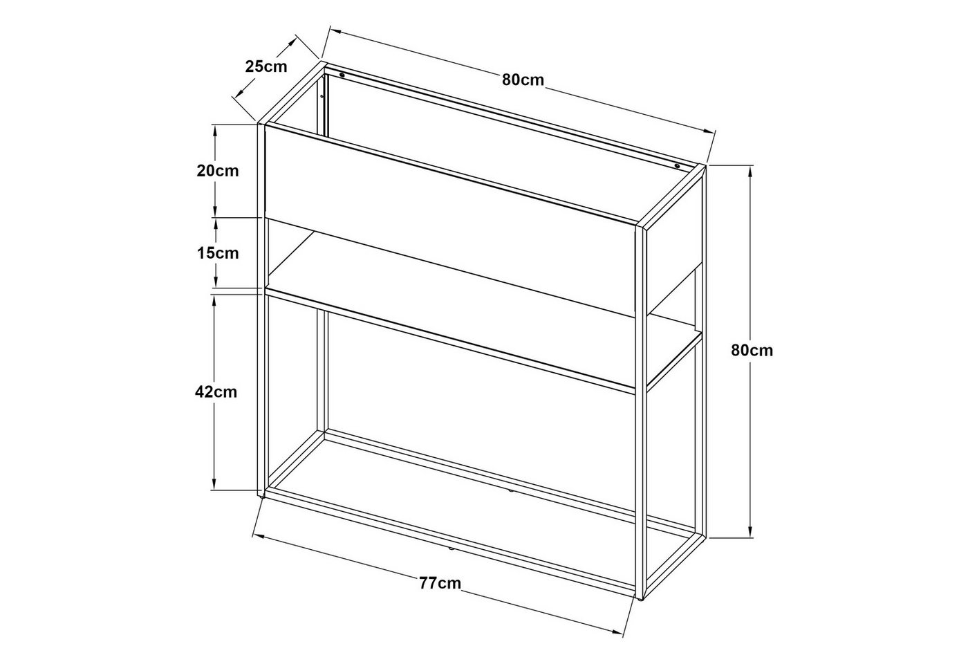 en.casa Blumenkasten, »Joensuu« Hochbeet mit Ablage 80 x 80 x 25 cm Stahl Schwarz – Bild 5 von 5