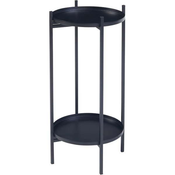 en.casa Blumenständer, »Tuusula« mit 2 Ablagen Metall 54 x 25 cm Schwarz