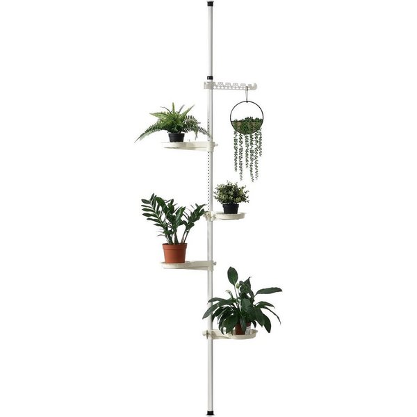 en.casa Blumenständer, Aero Teleskop Blumenregal 110-305cm, 8kg je Fach