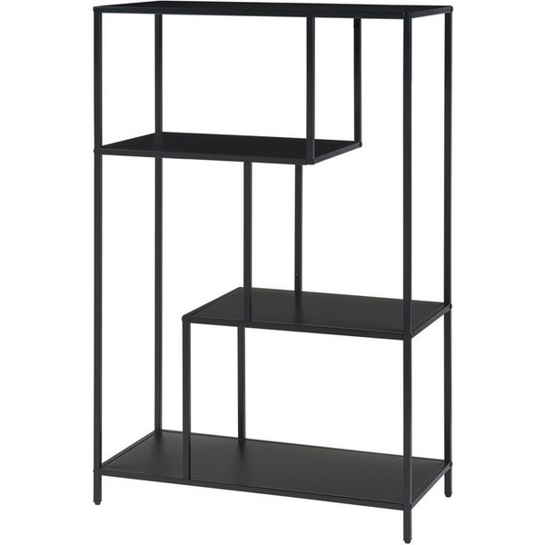 en.casa Bücherregal, »Reisjärvi« mit 4 offenen Fächern Stahl 115x75x35 cm Schwarz