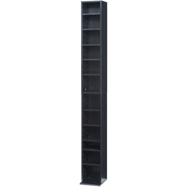 en.casa CD-Regal, »Tynset« 175x20x20 cm mit 12 Fächern Schwarz