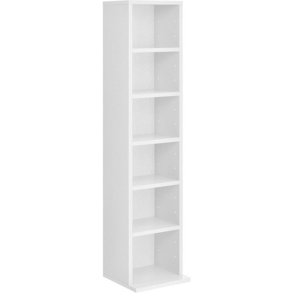 en.casa CD-Regal, »Tynset« 90x20x20 cm Standregal mit 6 Fächern Weiß
