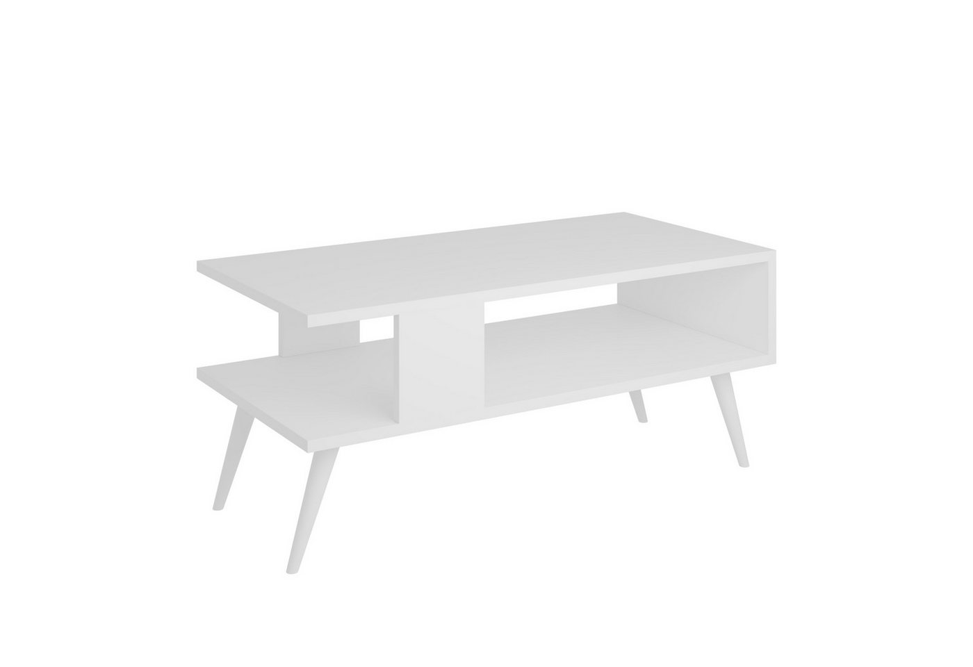 en.casa Couchtisch, »Lycksele« Wohnzimmertisch 40x90x45cm Weiß – Bild 3 von 5