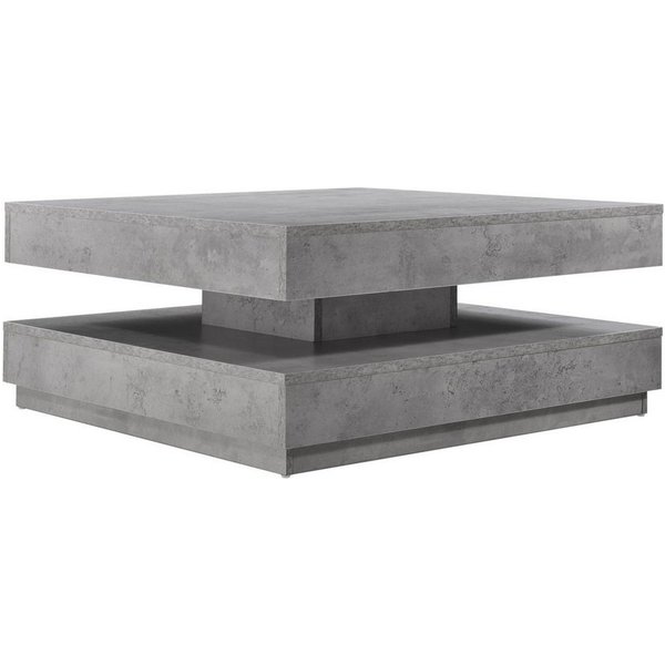en.casa Couchtisch, »Florenz« quadratisch 76 x 76 x 38 cm Betonoptik