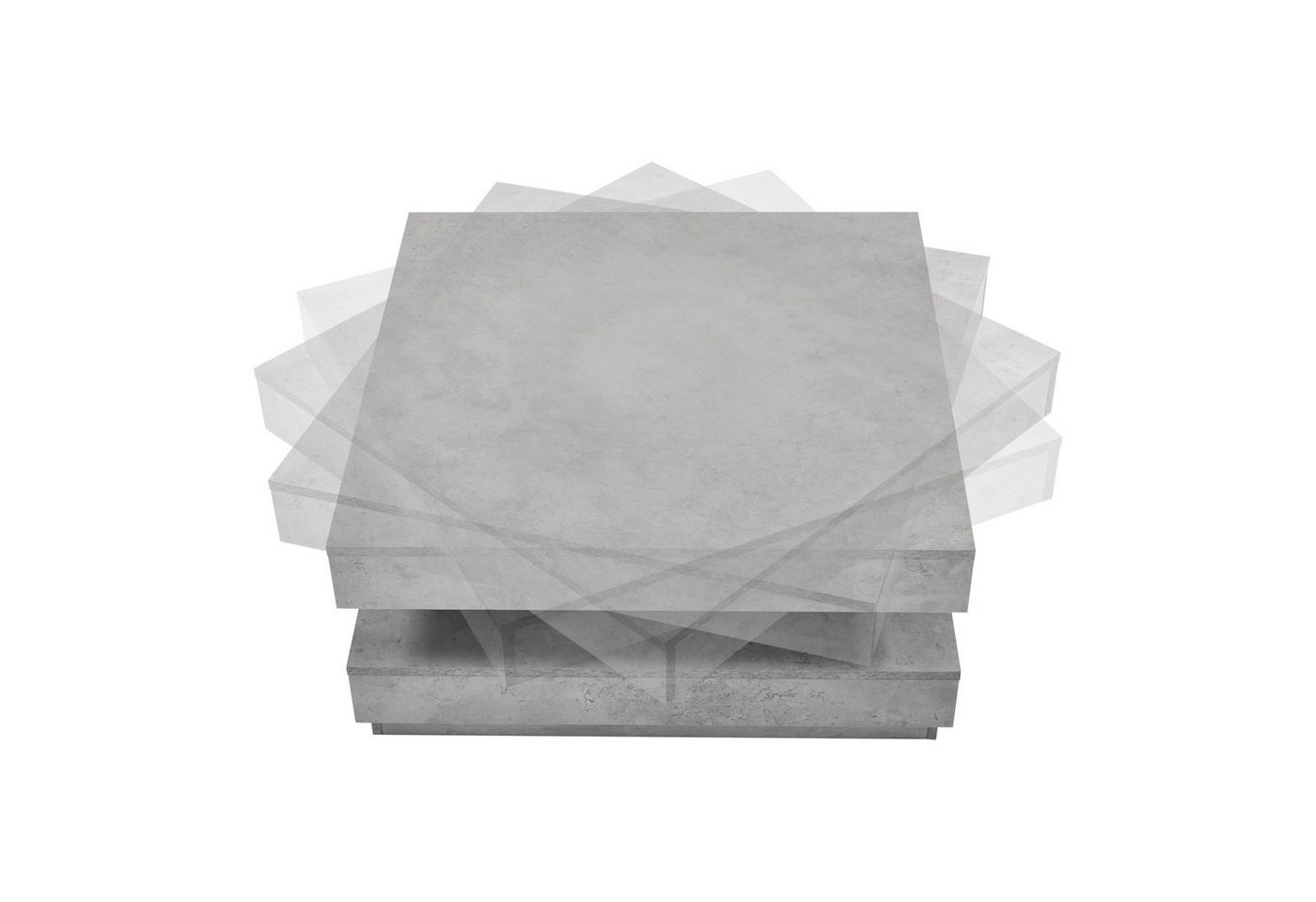 en.casa Couchtisch, »Florenz« quadratisch 76 x 76 x 38 cm Betonoptik – Bild 4 von 5