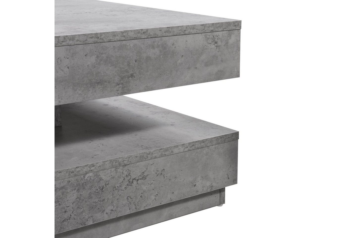 en.casa Couchtisch, »Florenz« quadratisch 76 x 76 x 38 cm Betonoptik – Bild 5 von 5