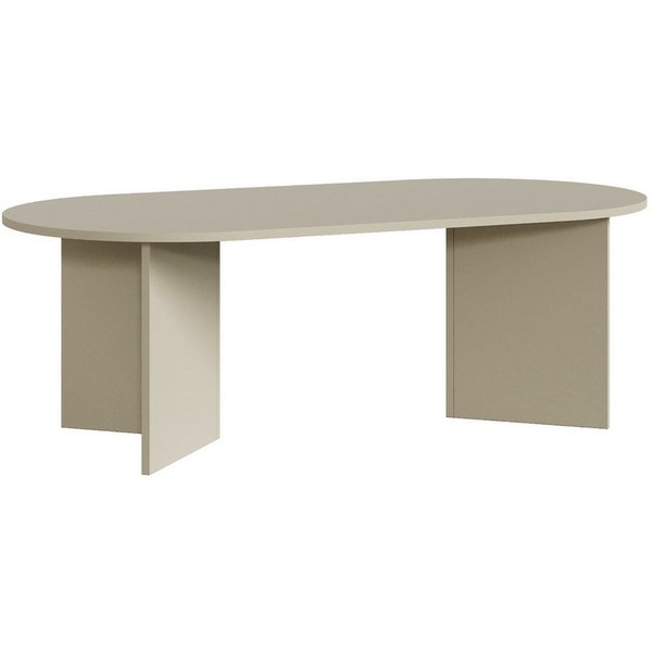 en.casa Couchtisch, »Kynd« 119 x 60 x 40 cm mit ovaler Tischplatte Sandfarben