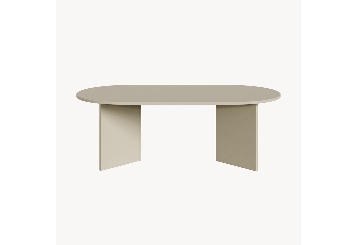 en.casa Couchtisch, »Kynd« 119 x 60 x 40 cm mit ovaler Tischplatte Sandfarben – Bild 5 von 5