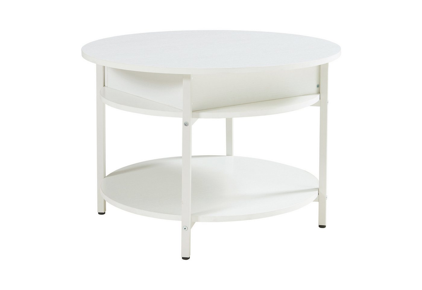 en.casa Couchtisch, »Kandas« mit Hebeplatte rund 70 x 49 cm Weiß – Bild 4 von 5