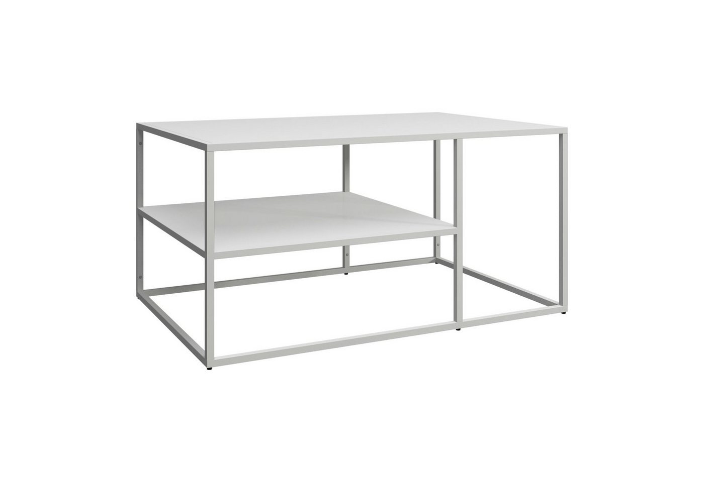 en.casa Couchtisch, »Solund« Beistelltisch Stahl 45x90x60 cm Weiß – Bild 3 von 5