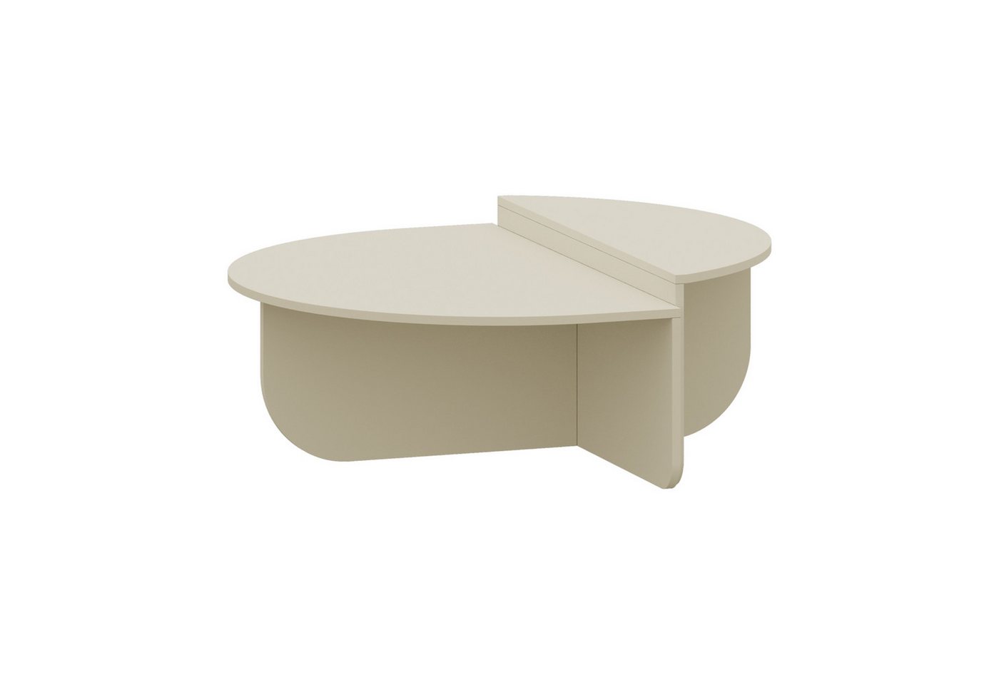 en.casa Couchtisch, »Tondesdaslo« mit doppelter Tischplatte 90x90x35 cm Sandfarben – Bild 2 von 5