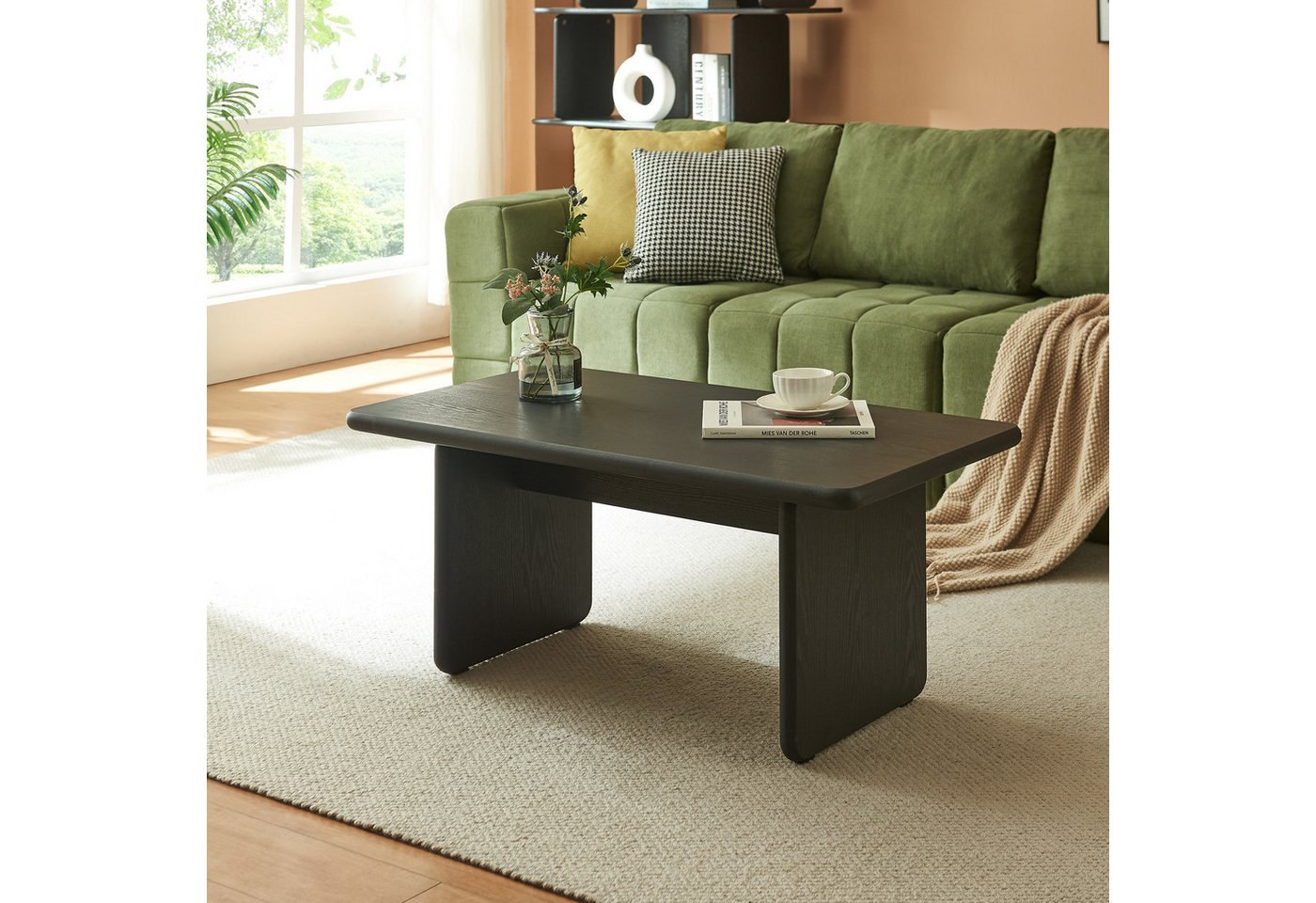 en.casa Couchtisch, »Gäljami« rechteckig 100 x 55 x 44 cm Schwarz – Bild 2 von 5