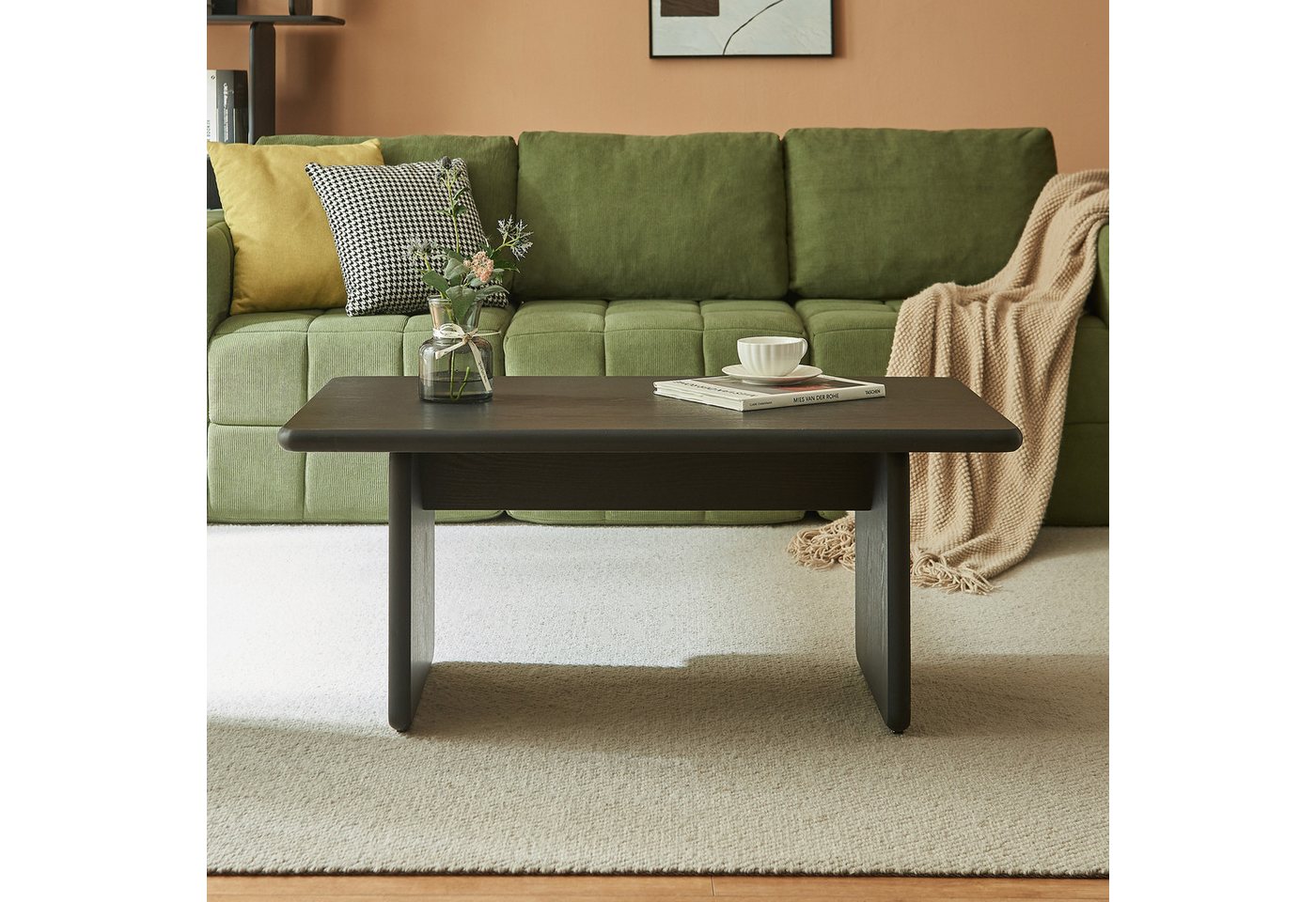 en.casa Couchtisch, »Gäljami« rechteckig 100 x 55 x 44 cm Schwarz – Bild 3 von 5