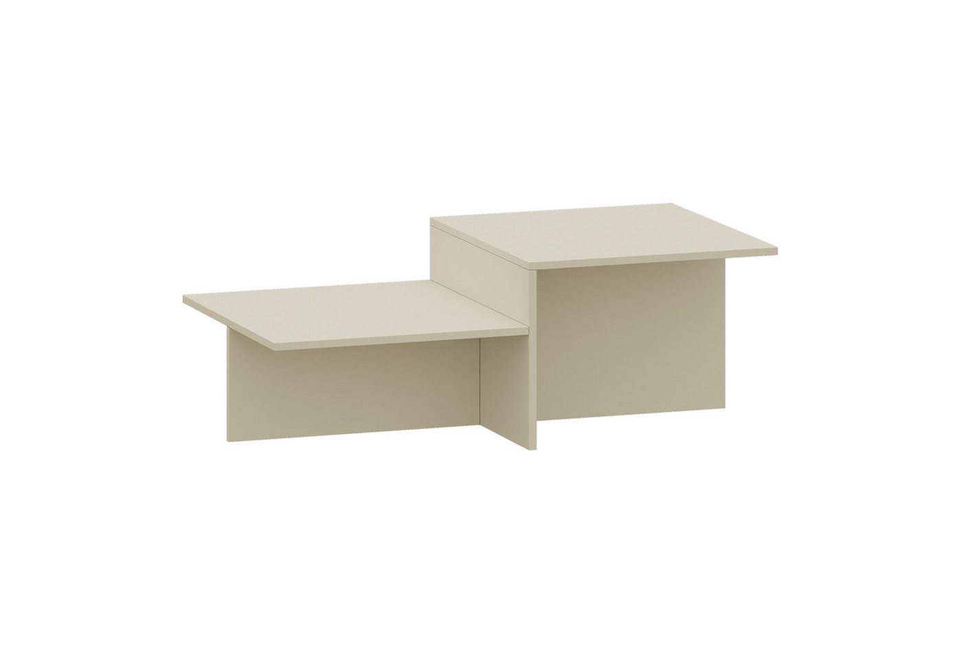 en.casa Couchtisch, »Taniena« mit doppelter Tischplatte eckig 100x55x35 cm Sandfarben – Bild 2 von 5