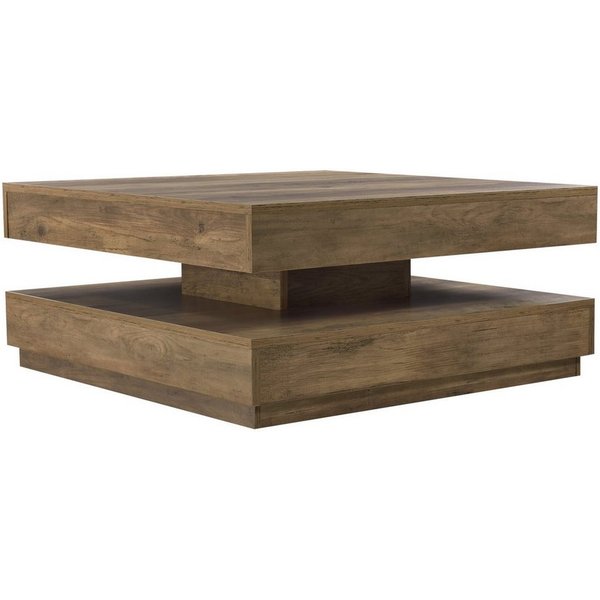 en.casa Couchtisch, »Florenz« quadratisch 76 x 76 x 38 cm Holzoptik