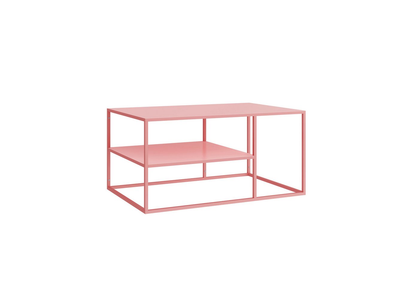 en.casa Couchtisch, »Solund« Beistelltisch Stahl 45x90x60 cm Rosa – Bild 5 von 5