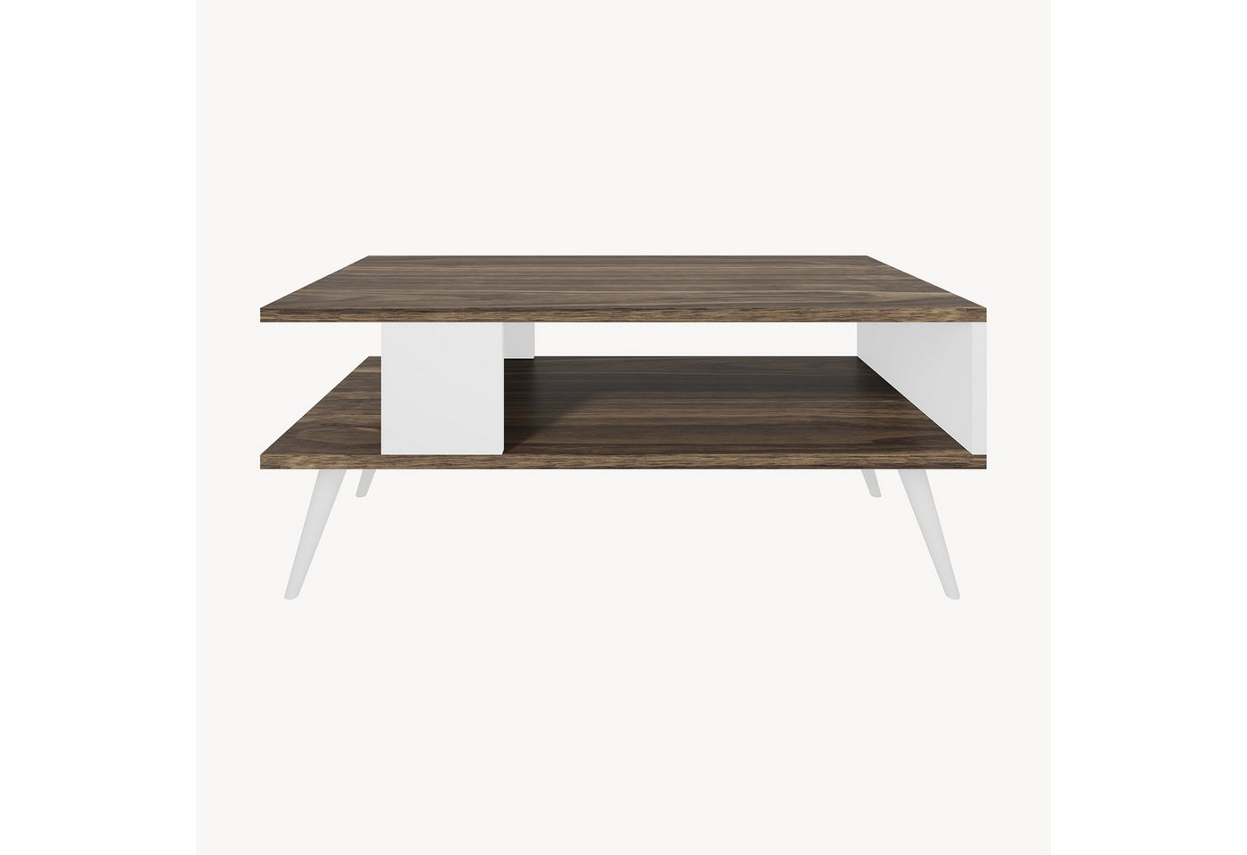en.casa Couchtisch, »Lycksele« Wohnzimmertisch 40x90x45cm Walnuss-Optik/Weiß – Bild 5 von 5