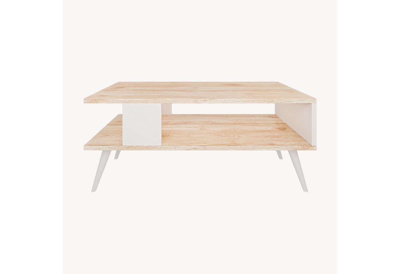 en.casa Couchtisch, »Lycksele« Wohnzimmertisch 40x90x45cm Eiche-Optik/Weiß – Bild 5 von 5