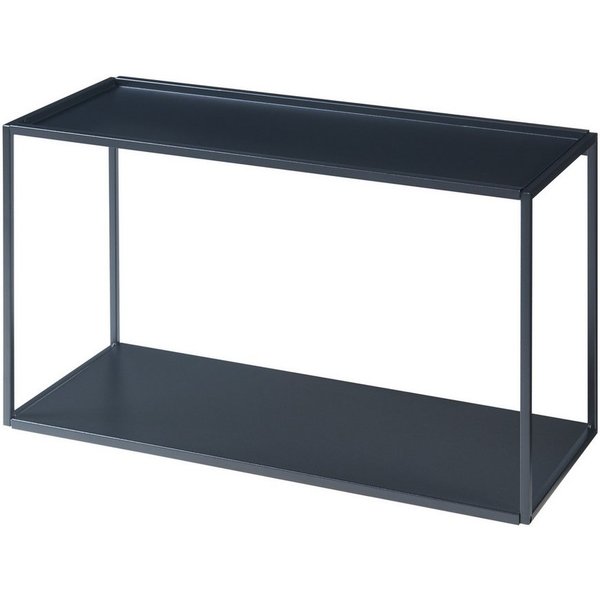 en.casa Deko-Wandregal, »Notodden« mit zwei Ablagen 60x25x35cm Schwarz Stahl