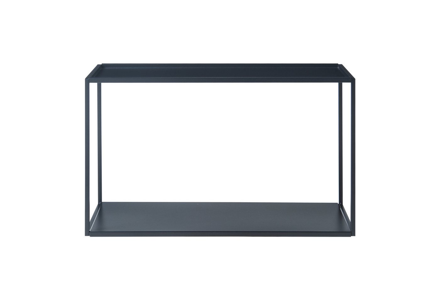 en.casa Deko-Wandregal, »Notodden« mit zwei Ablagen 60x25x35cm Schwarz Stahl – Bild 4 von 5