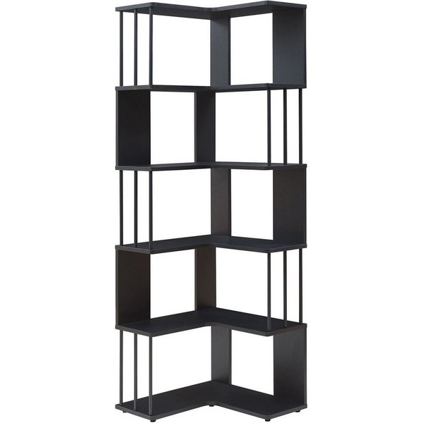 en.casa Eckregal, »Afrel« 160 x 54x 54 cm mit 5 Ebenen Schwarz