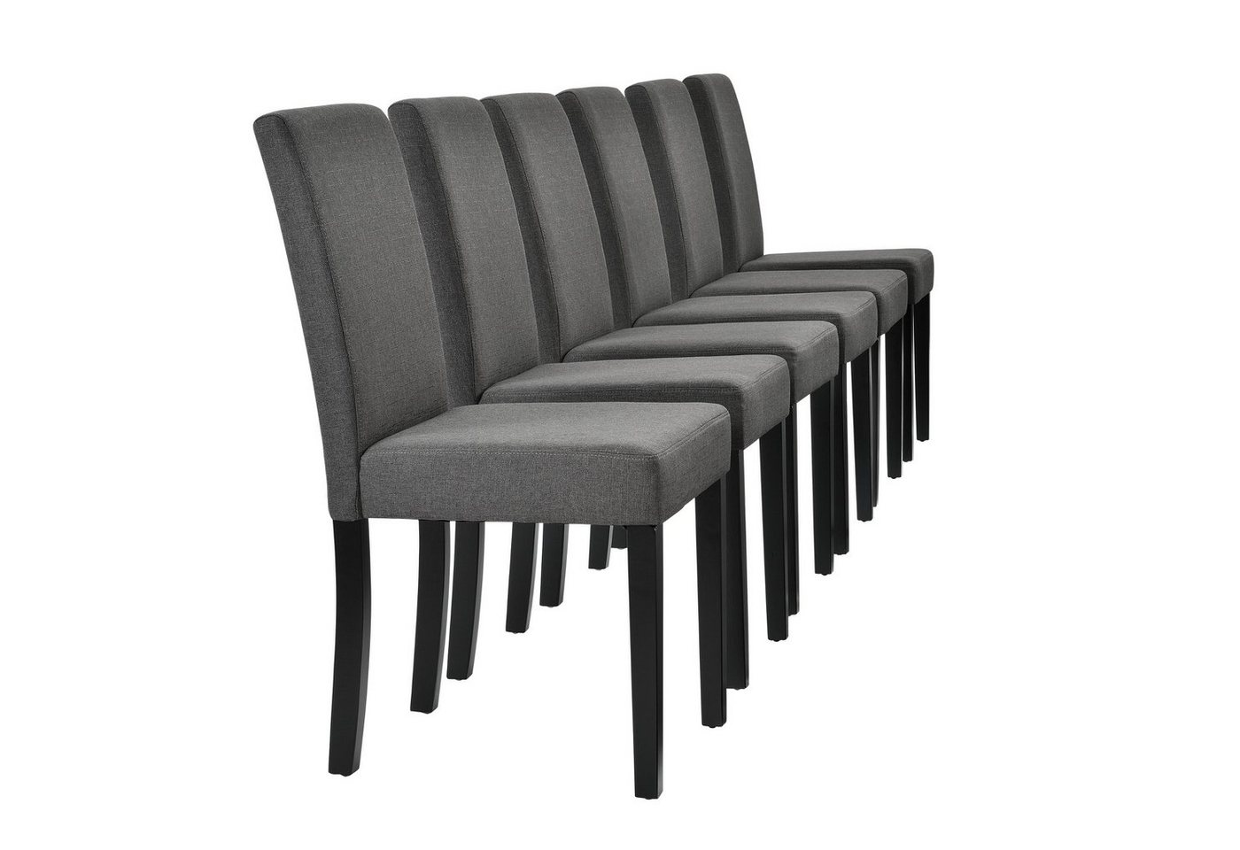en.casa Essgruppe, (Set, 7-tlg., Esstisch mit 6 Stühlen), »Kramfors« Esstisch mit 6 x Stühle antike Eiche-Optik Dunkelgrau – Bild 5 von 5