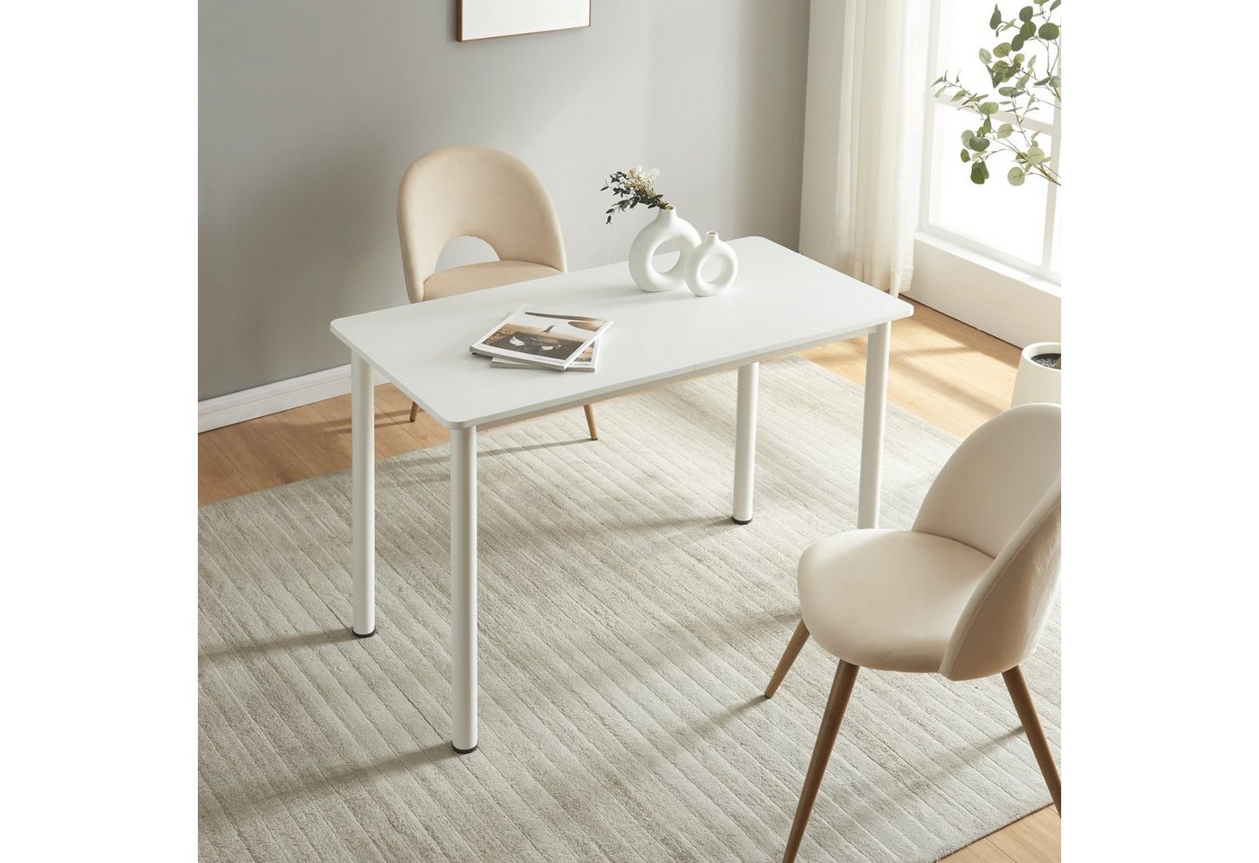en.casa Esstisch, »Tammela« für 4 Personen 120x60 cm Weiß – Bild 3 von 5