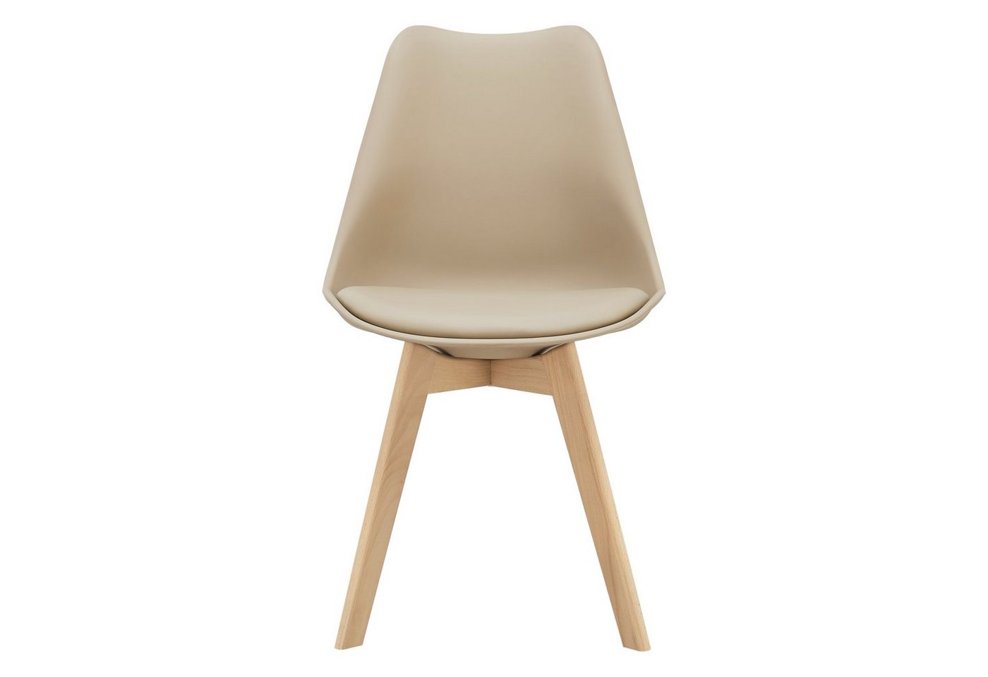 en.casa Esszimmerstuhl (Set, 2 St), »Fläten« mit Massivholzbeinen Kunstleder Beige – Bild 3 von 5