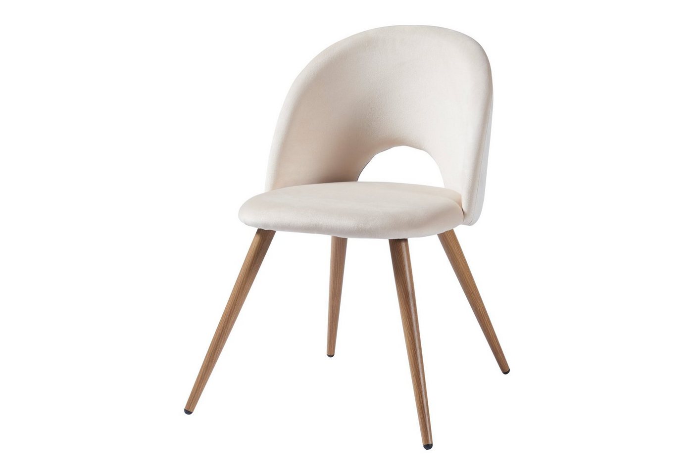 en.casa Esszimmerstuhl (Set, 2 St), »Karijoki« Polsterstühle Metallbeine 77 x 50 x 55 cm Beige/Holzoptik – Bild 4 von 5