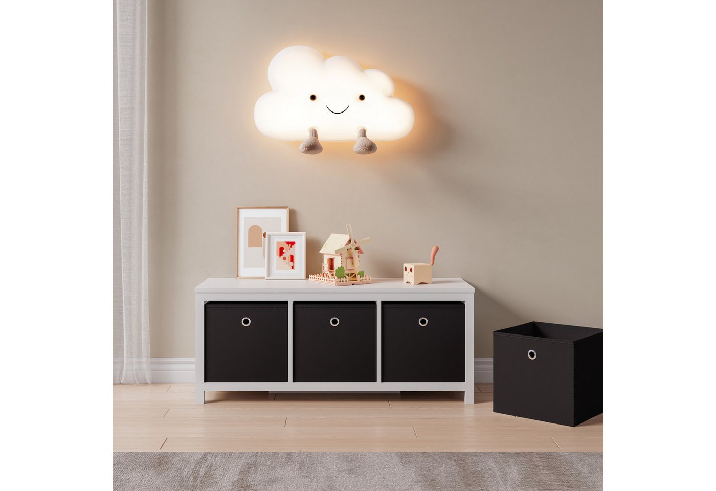 en.casa Faltbox (10 St), Virrat 10er Set Aufbewahrungsbox 30x30x28cm Schwarz – Bild 4 von 5