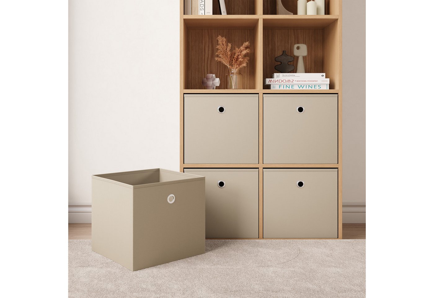 en.casa Faltbox (10 St), Virrat 10er Set Aufbewahrungsbox 30x30x28cm Beige – Bild 2 von 5