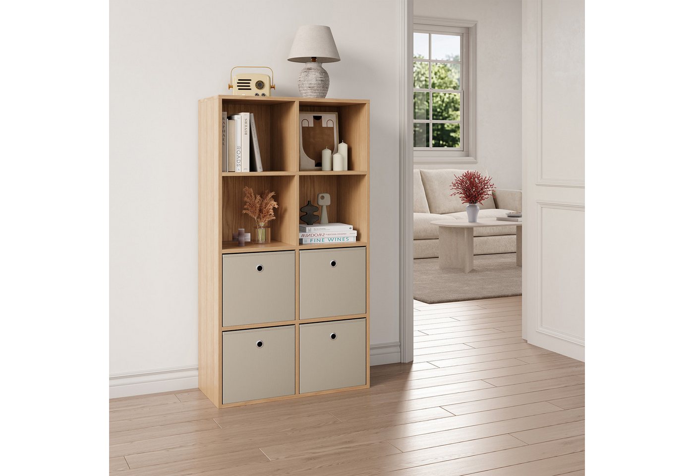 en.casa Faltbox (10 St), Virrat 10er Set Aufbewahrungsbox 30x30x28cm Beige – Bild 3 von 5