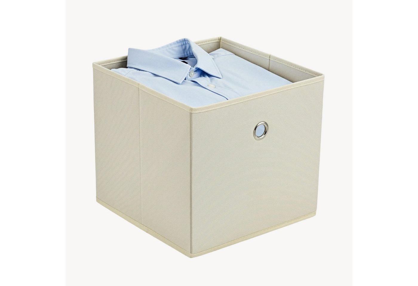 en.casa Faltbox (10 St), Virrat 10er Set Aufbewahrungsbox 30x30x28cm Beige – Bild 5 von 5