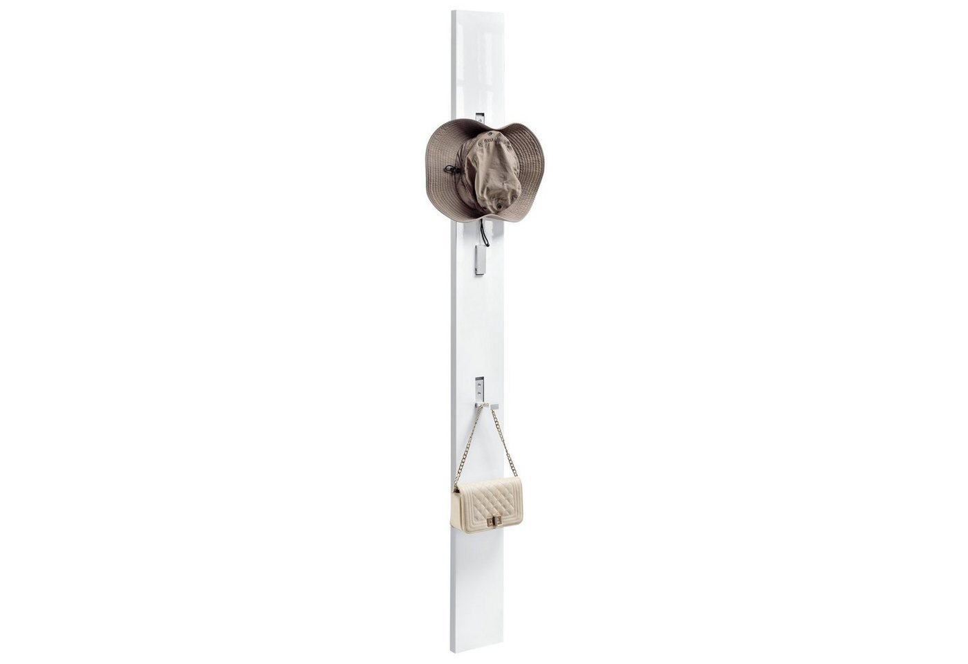 en.casa Garderobenleiste, »Hansnes« Wandpaneel mit 3 ausklappbaren Haken Weiß – Bild 2 von 5