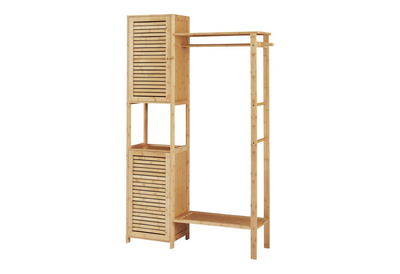 en.casa Garderobenständer, »Oldsum« Kleiderständer 164 x 99 x 29 cm Bambus – Bild 3 von 5