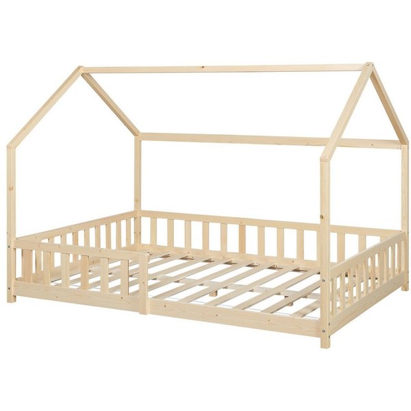 en.casa Hausbett, »Hesel« Montessori Bett Kiefernholz Holzoptik 120 x 200 cm